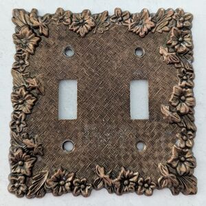 Vintage Edmar Floral Double Light Switch Cover